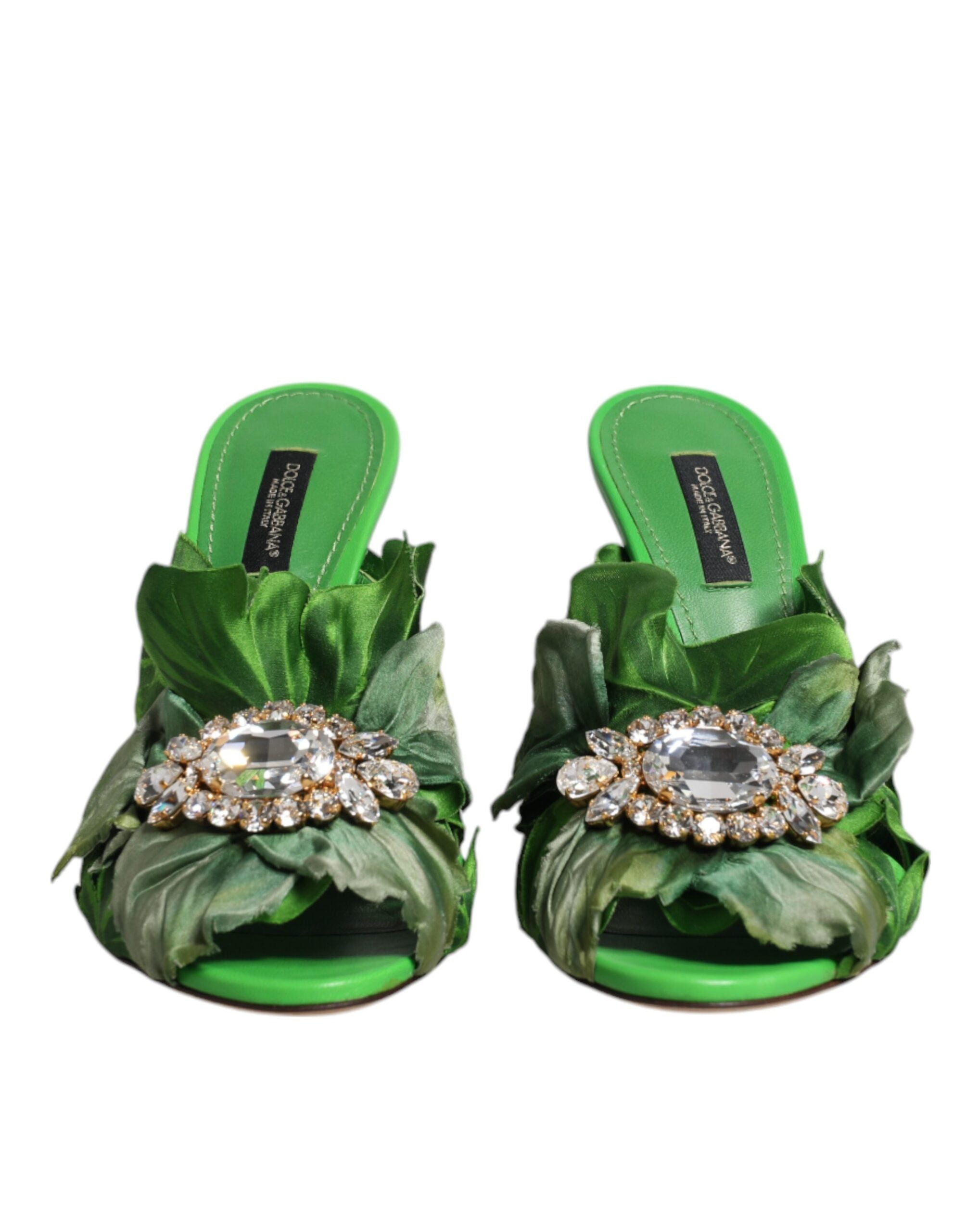Gröna kristallslippers KEIRA sandaler