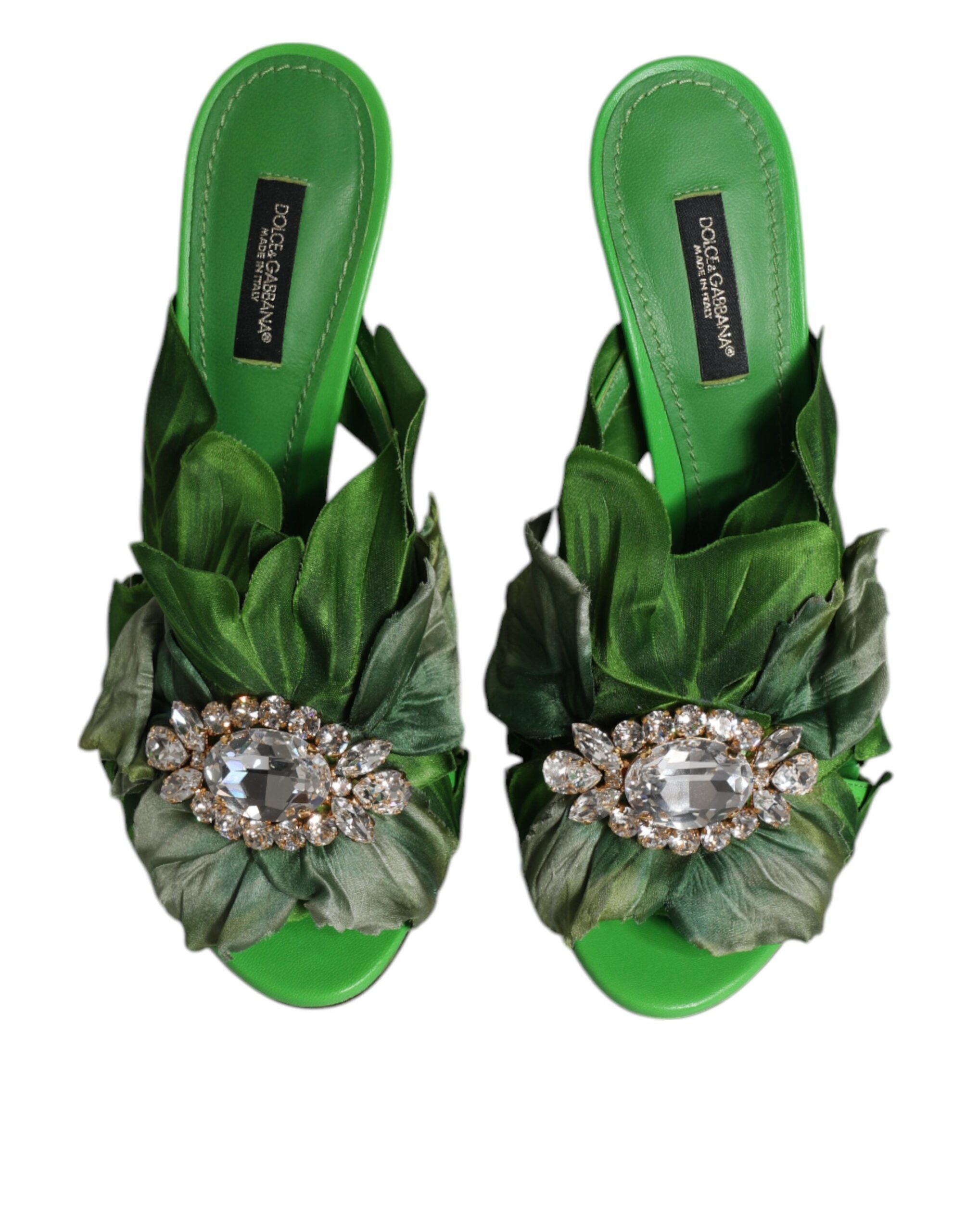 Gröna kristallslippers KEIRA sandaler