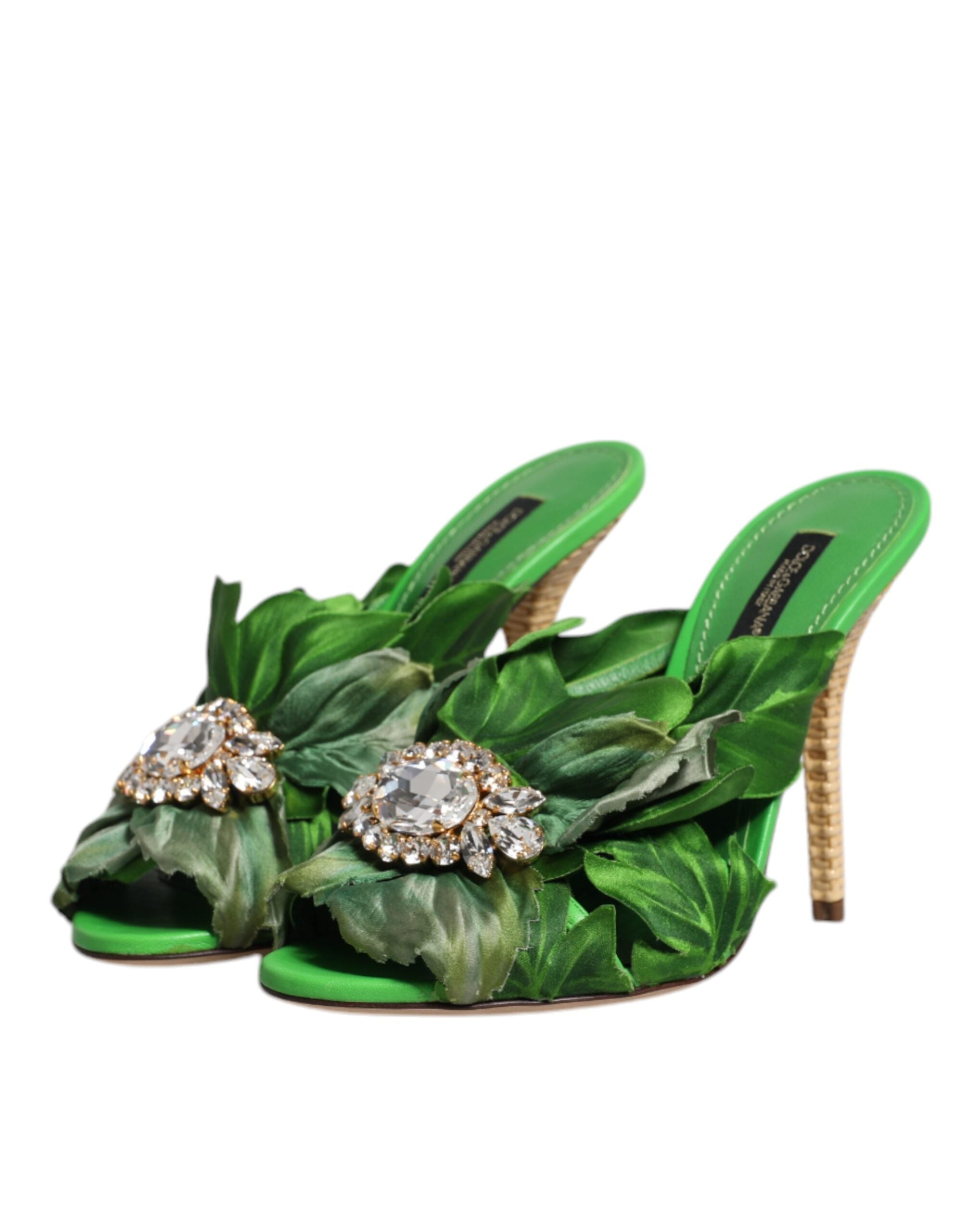 Gröna kristallslippers KEIRA sandaler