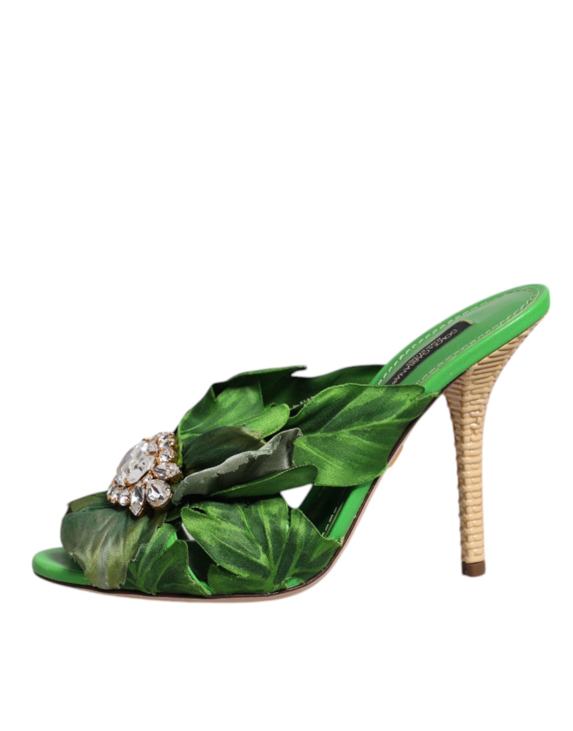 Gröna kristallslippers KEIRA sandaler