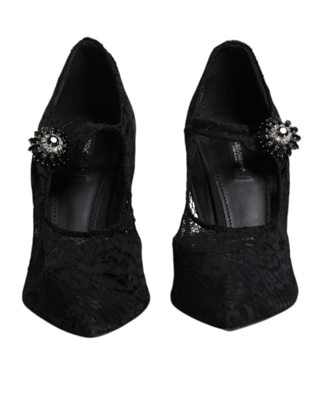 Svarte blondekrystaller Mary Jane pumps sko