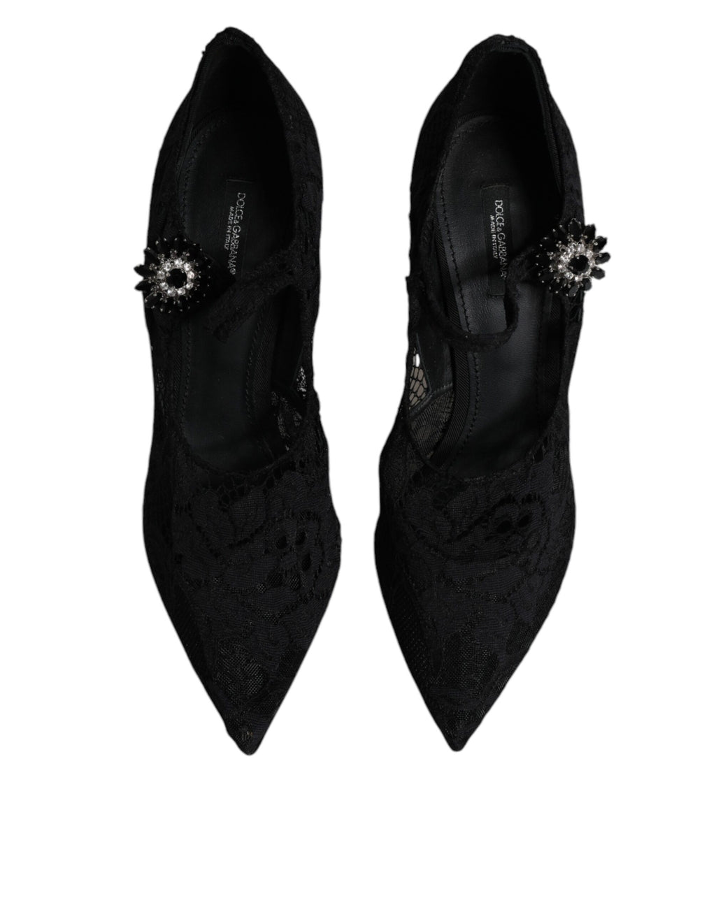 Svarte blondekrystaller Mary Jane pumps sko