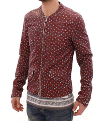 Dolce & Gabbana Bordeaux Leather Boxer Print Jacket Coat