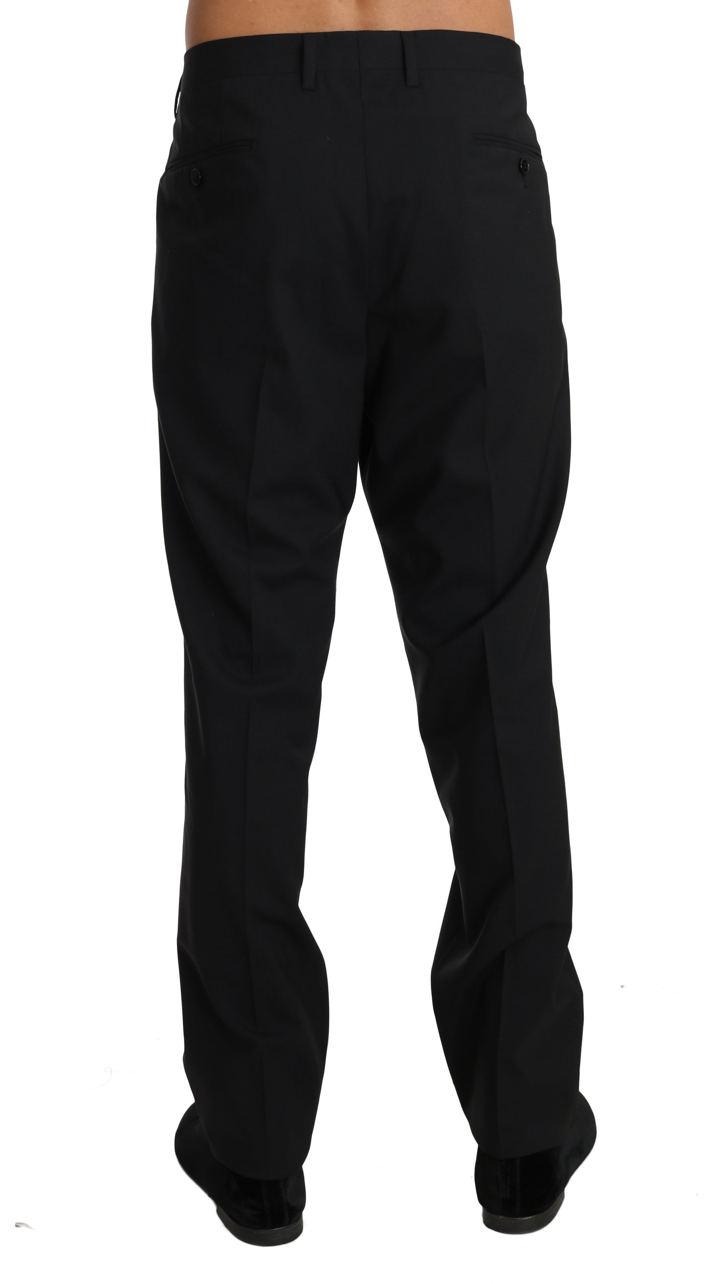 Dolce &amp; Gabbana svarte ullstretch-formbukser