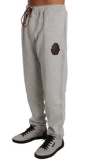 Billionaire Italian Couture Gray Cotton Sweater Pants Tracksuit