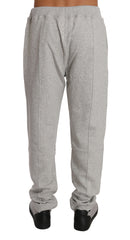 Billionaire Italian Couture Gray Cotton Sweater Pants Tracksuit