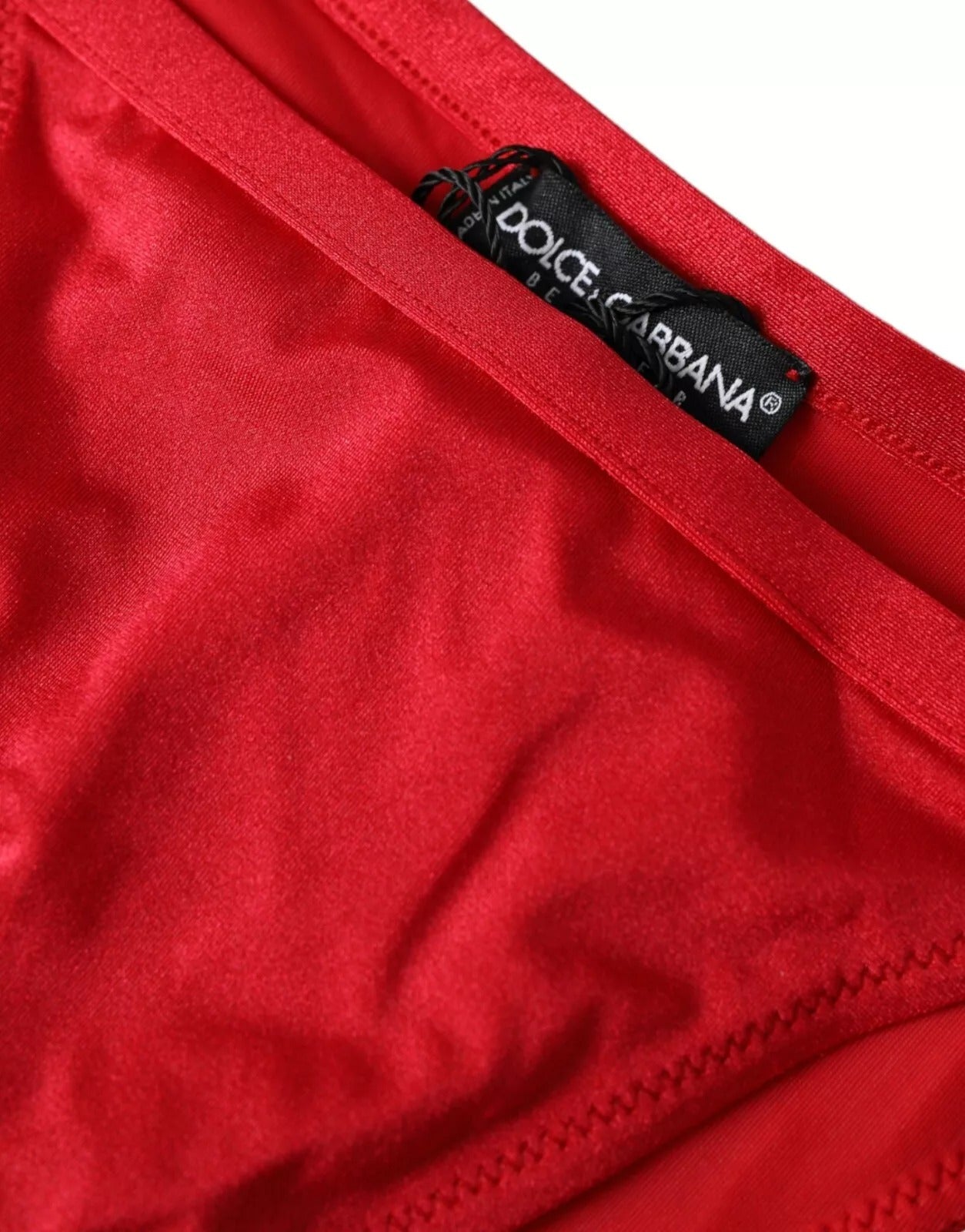 Röd nylon stretchig strandkläder badkläder bikini nederdel