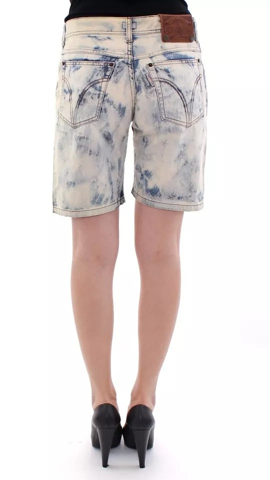 Blå D&amp;G bomullsvaskede jeansshorts