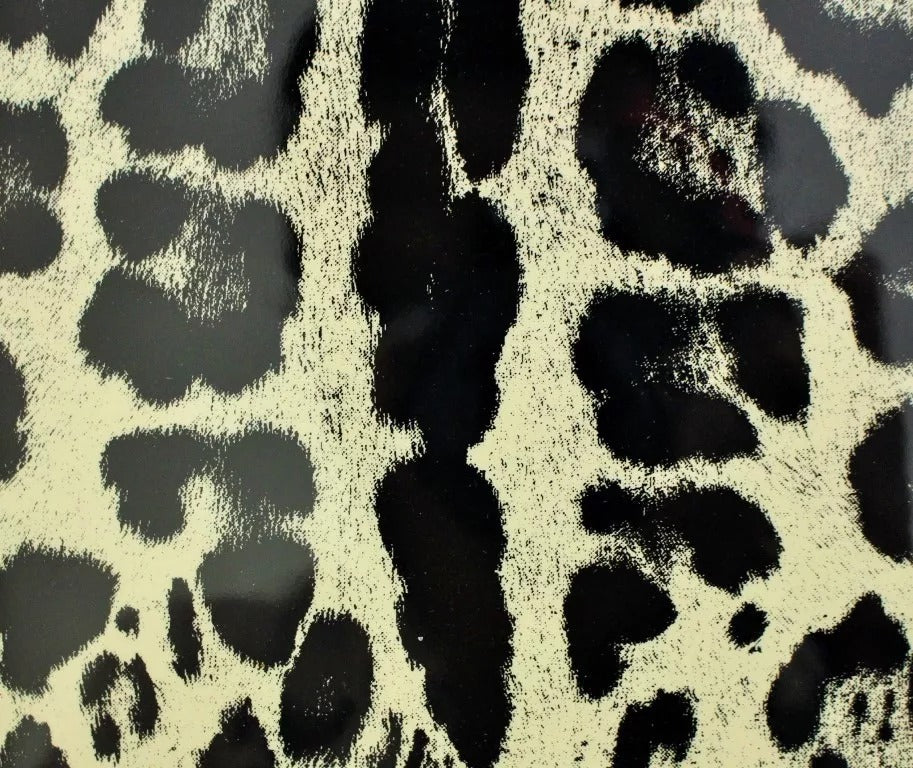 Vitt leopardmönster läderfodral för e-böcker Surfplatta