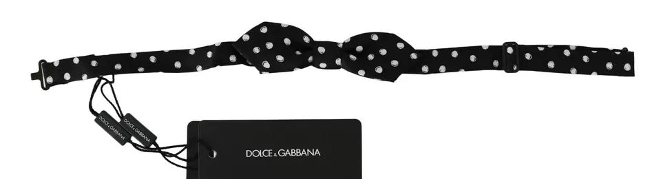 Dolce &amp; Gabbana Svart Prickig Justerbar Fluga med Halsringning