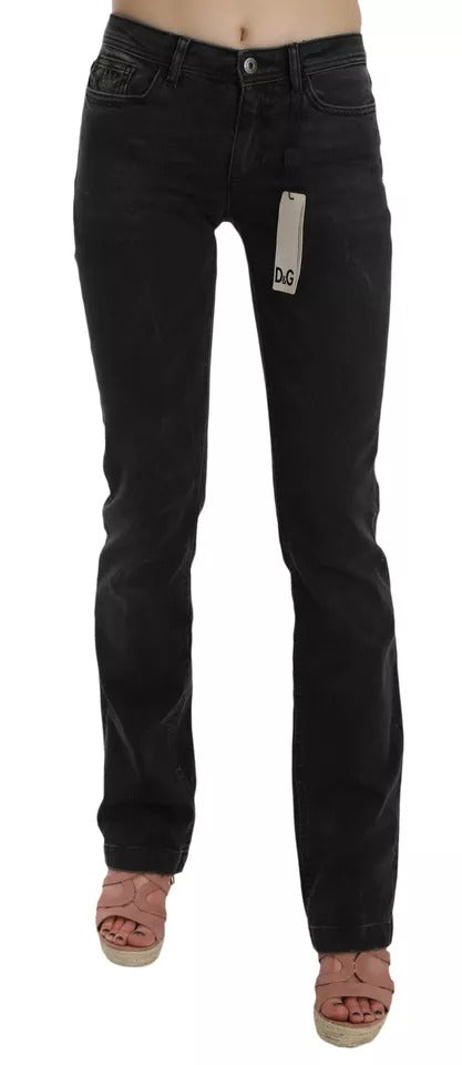 Svarta slim fit bomullsjeans D&amp;G byxor