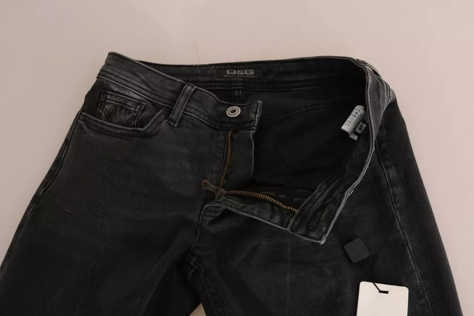 Svarta slim fit bomullsjeans D&amp;G byxor