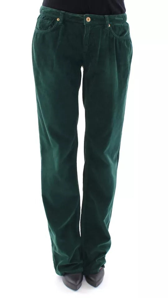 Gröna bomullsmanchesterbyxor SLIMMY Fit D&amp;G
