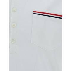 Thom Browne White Cotton Polo Shirt