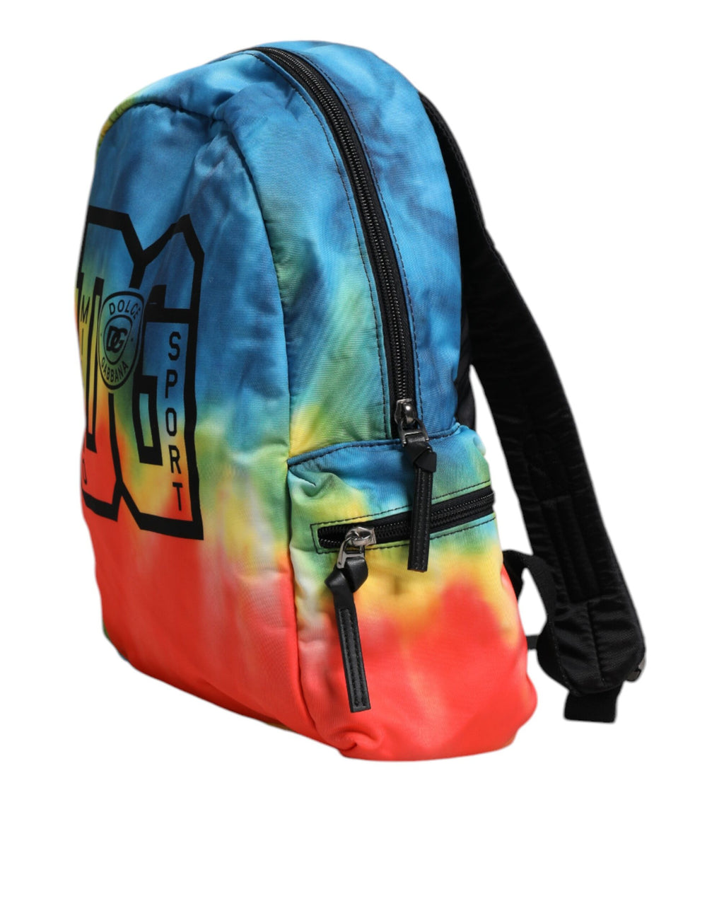 Flerfärgad tie dye nylon logotyptryck barnryggsäck