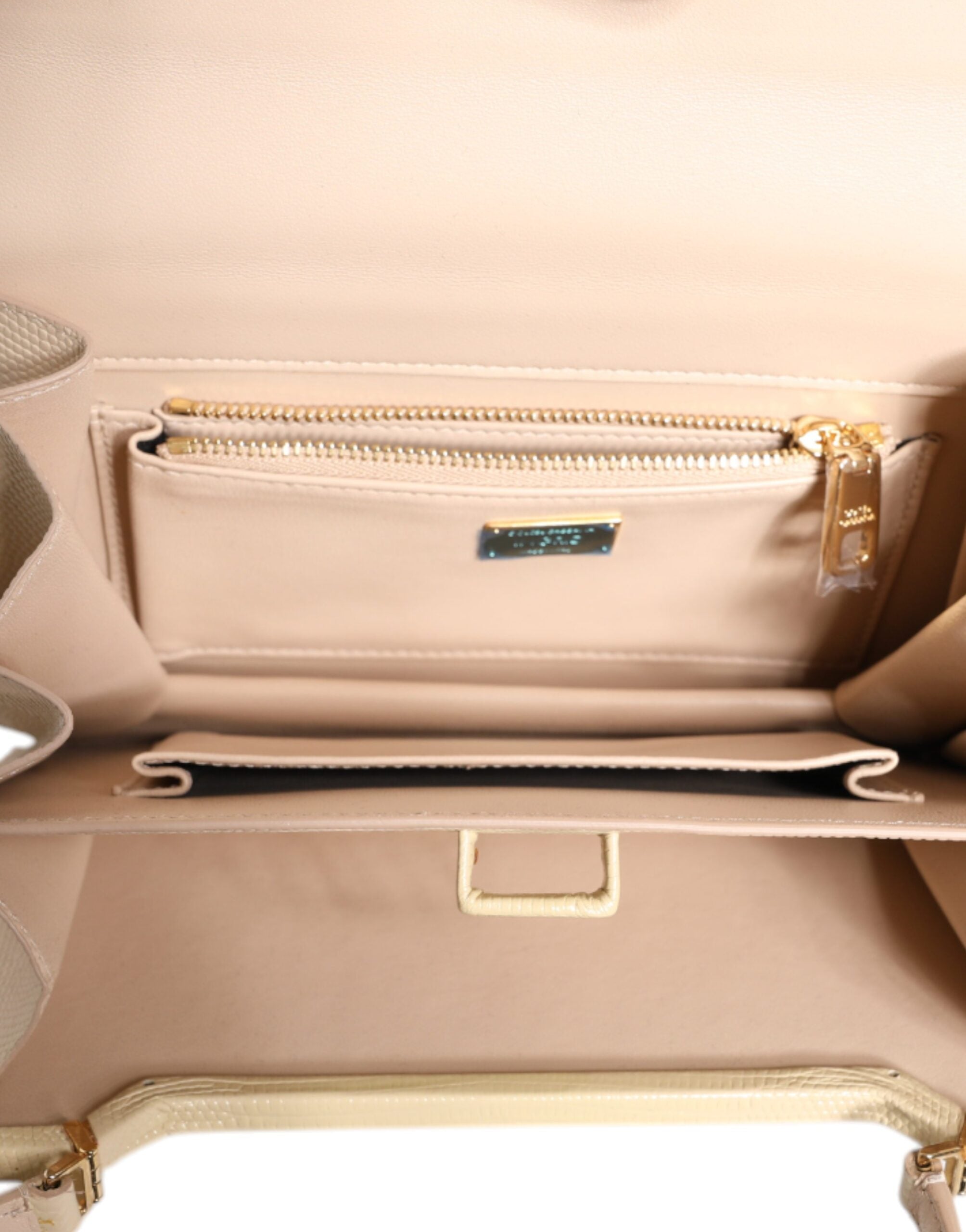 Beige läder Ingrid axelväska med topphandtag