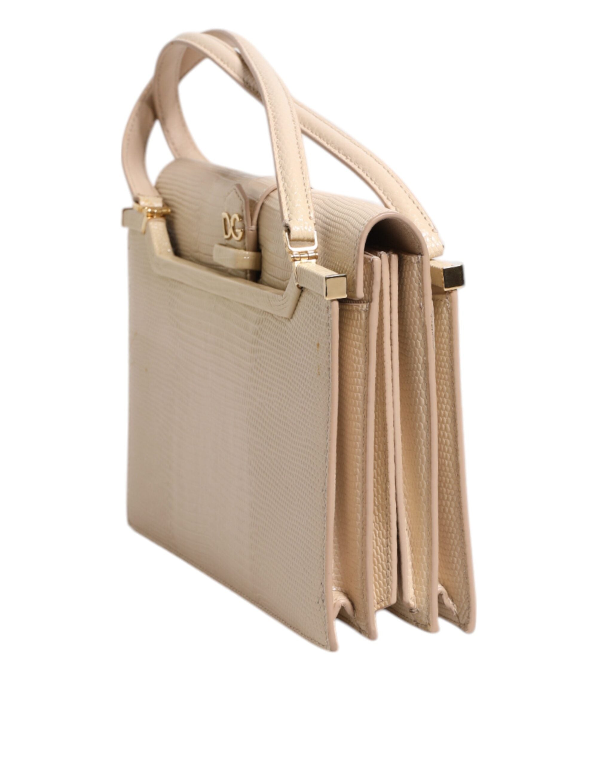 Beige läder Ingrid axelväska med topphandtag