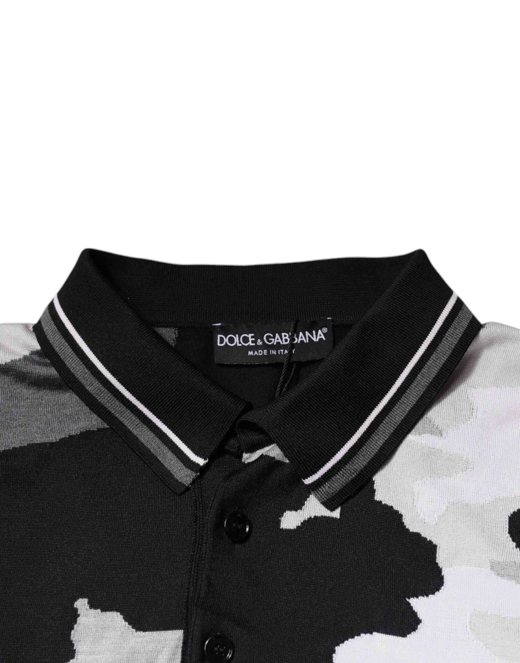 Flerfärgad kamouflagekrage-polo-t-shirt