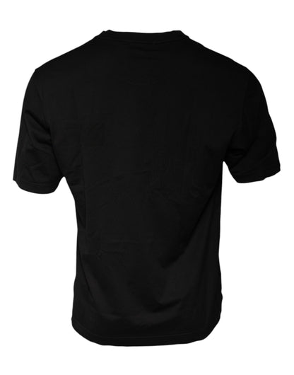 Dolce &amp; Gabbana svart bomulls-T-skjorte med rund hals og korte ermer