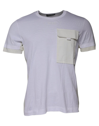 Dolce &amp; Gabbana Hvit bomulls-T-skjorte med rund hals og korte ermer
