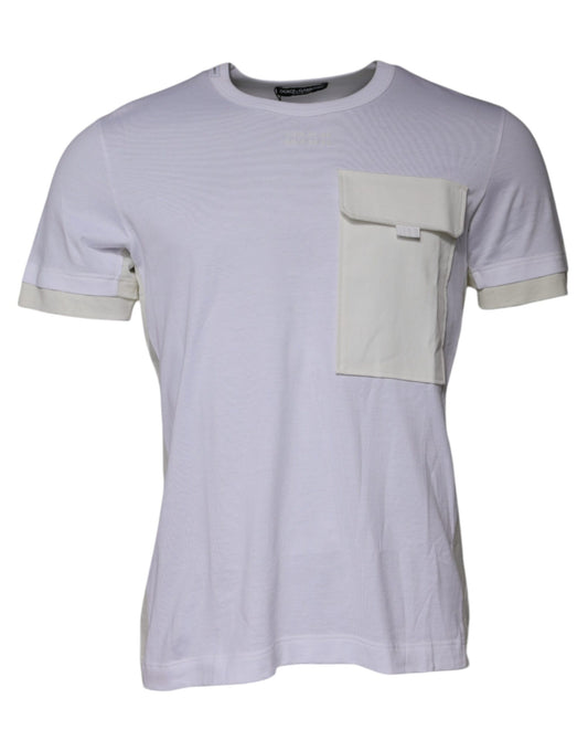 Dolce &amp; Gabbana Hvit bomulls-T-skjorte med rund hals og korte ermer