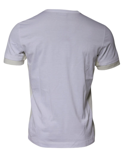 Dolce &amp; Gabbana Hvit bomulls-T-skjorte med rund hals og korte ermer