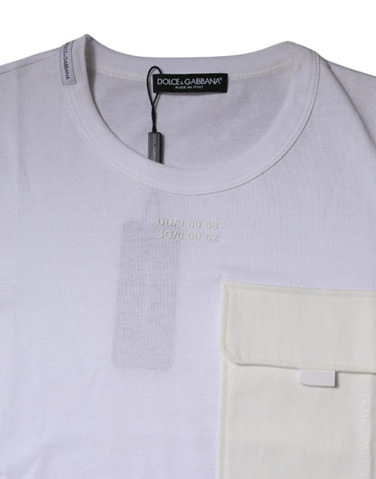 Dolce &amp; Gabbana Hvit bomulls-T-skjorte med rund hals og korte ermer