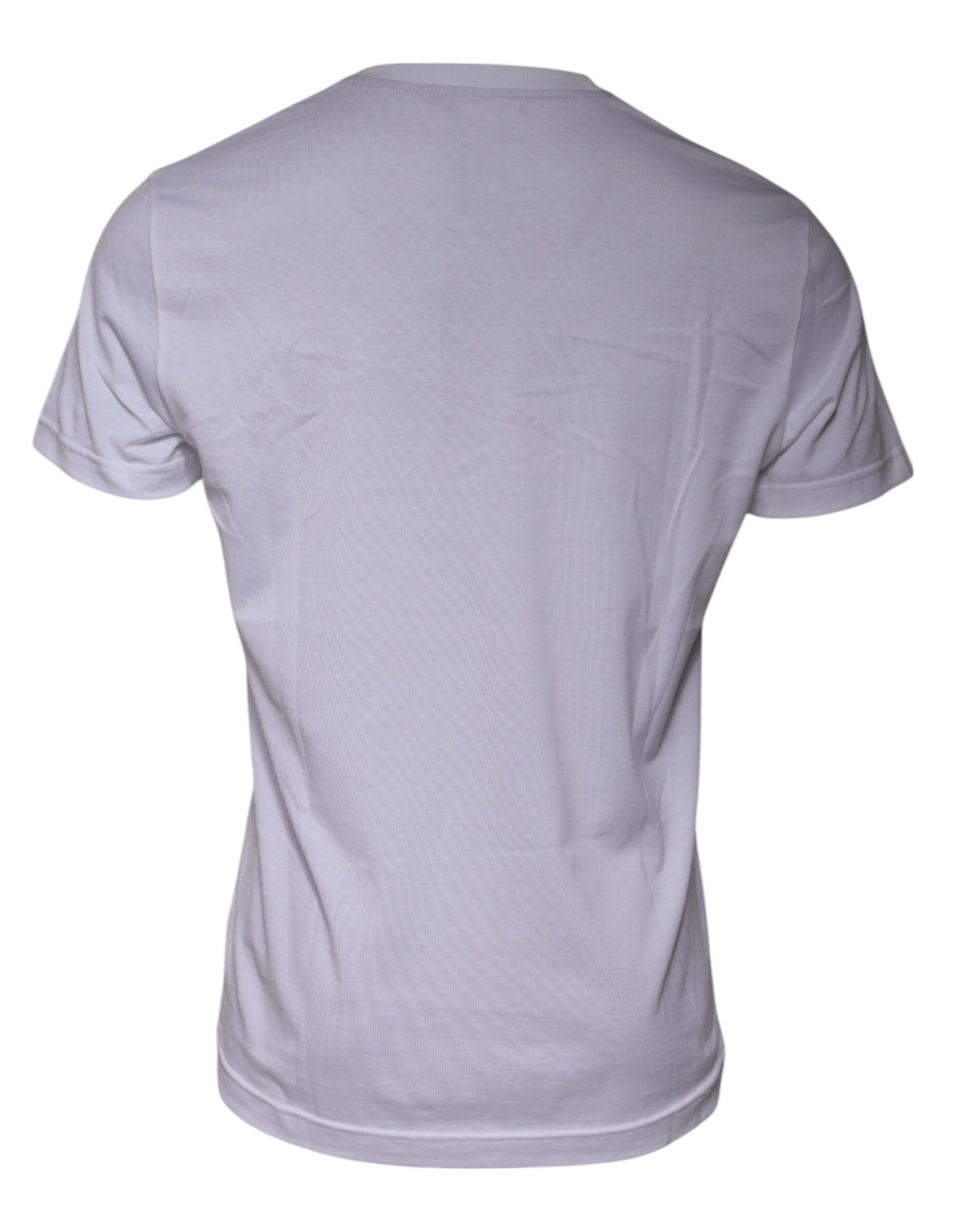 Dolce &amp; Gabbana Hvit Logotrykk Bomulls-T-skjorte med Rund Hals