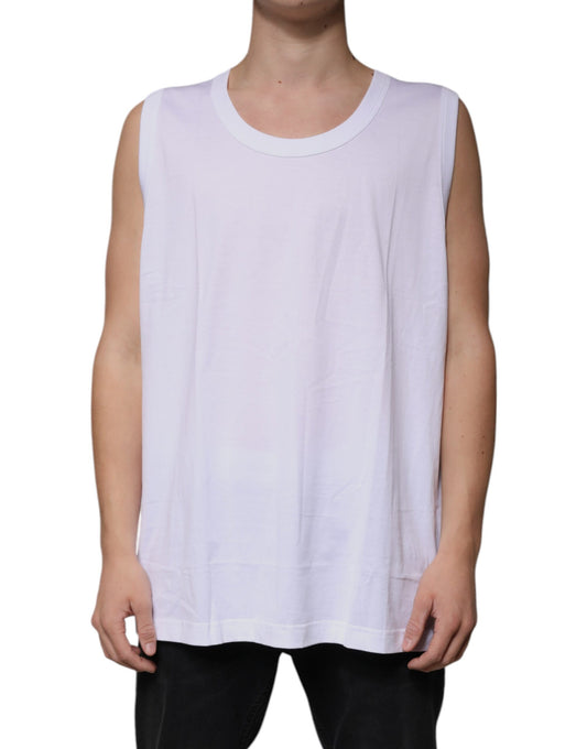 Dolce &amp; Gabbana Hvit bomulls-T-skjorte med ermer og rund hals
