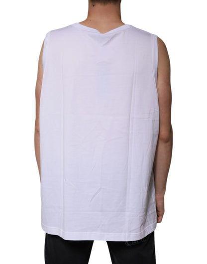 Dolce &amp; Gabbana Hvit bomulls-T-skjorte med ermer og rund hals