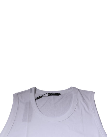 Dolce &amp; Gabbana Hvit bomulls-T-skjorte med ermer og rund hals
