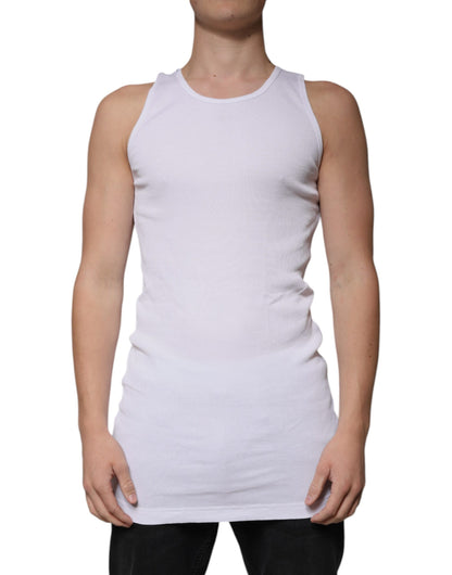 Dolce &amp; Gabbana Hvit bomulls-T-skjorte med ermer og rund hals