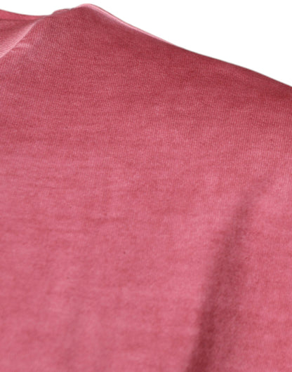Dolce &amp; Gabbana Rosa Logo Print Bomulls-T-skjorte med rund hals