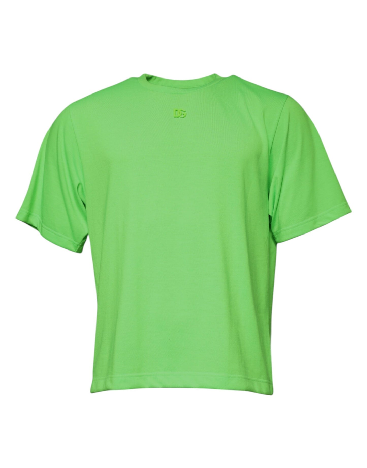 Dolce &amp; Gabbana Grønn Logo Polyester T-skjorte med rund hals