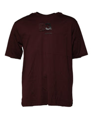Dolce & Gabbana Brown Logo Print Cotton Crew Neck T-shirt