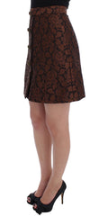 Dolce & Gabbana Brown Floral Brocade Mini Bubble Skirt