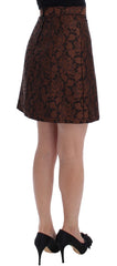 Dolce & Gabbana Brown Floral Brocade Mini Bubble Skirt