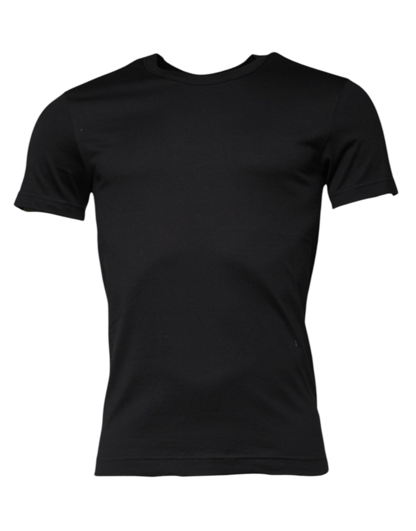Dolce &amp; Gabbana svart bomulls-T-skjorte med rund hals og korte ermer