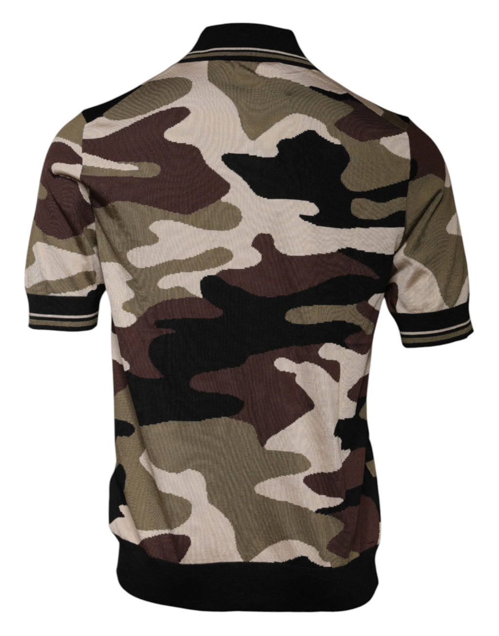 Flerfärgad kamouflagekrage-polo-t-shirt