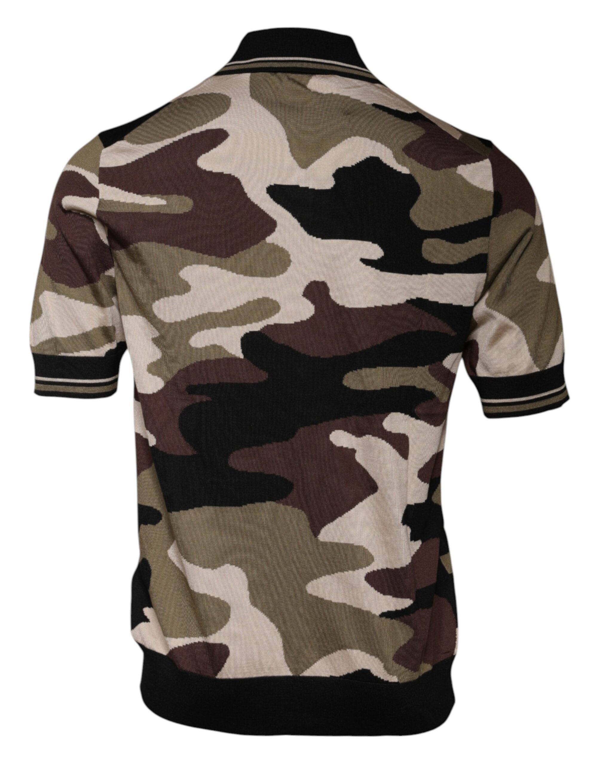 Flerfärgad kamouflagekrage-polo-t-shirt