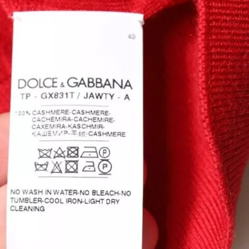 Dolce &amp; Gabbana Röd Kashmirkragetröja