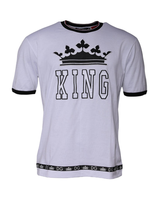 Dolce &amp; Gabbana Hvit Jersey Rund Hals Kortermet T-skjorte