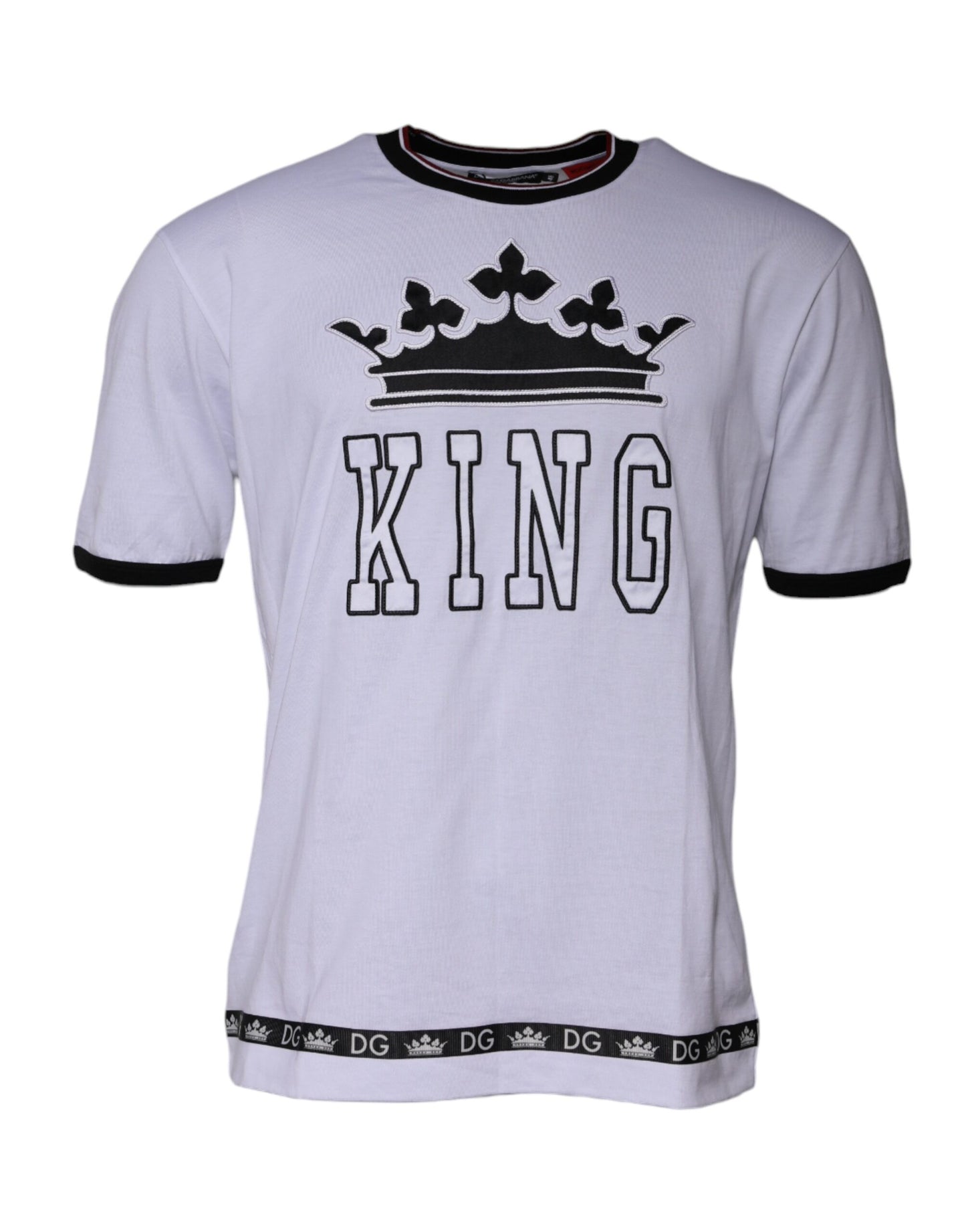 Dolce &amp; Gabbana Hvit Jersey Rund Hals Kortermet T-skjorte