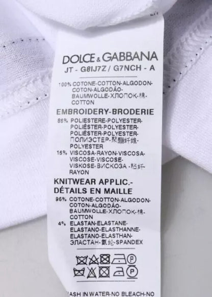 Dolce &amp; Gabbana Hvit Jersey Rund Hals Kortermet T-skjorte