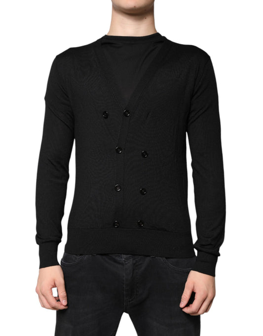 Dolce &amp; Gabbana Svart Kashmirkofta Med Knappar
