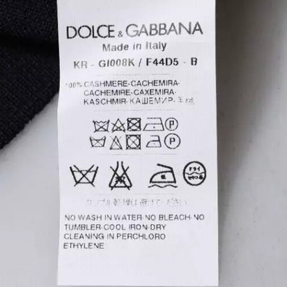Dolce &amp; Gabbana Blå Kashmir Rund Halsad Pullovertröja