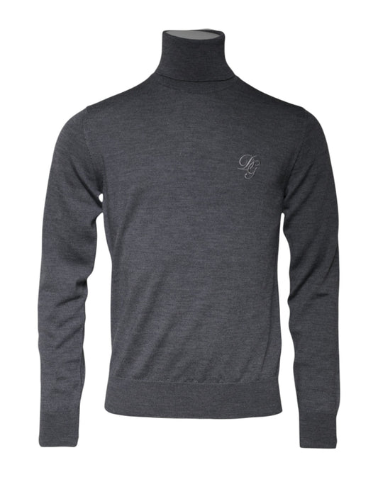 Dolce &amp; Gabbana Grå Ull Logotyp Polotröja