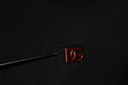 Dolce &amp; Gabbana svart DG-logo t-skjorte med rund hals og korte ermer