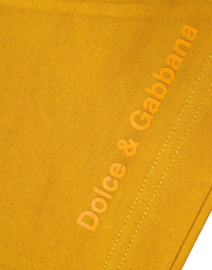 Dolce &amp; Gabbana Mørkegul Logo Rund Hals Kortermet T-skjorte