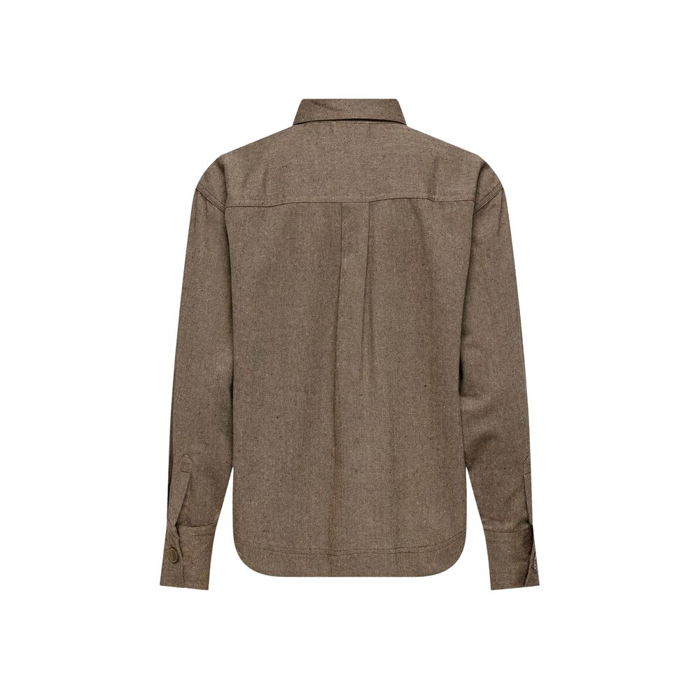 Beige skjorta i återvunnen bomull